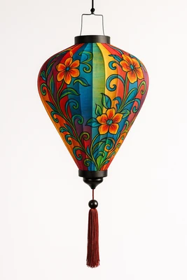 פנס ויאטנמי עבודת יד סאטן משי בגודל 12 אינץ