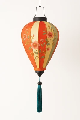 פנס ויאטנמי עבודת יד סאטן משי בגודל 12 אינץ