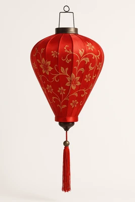 פנס תליה ויאטנמי משי עבודת יד אדום